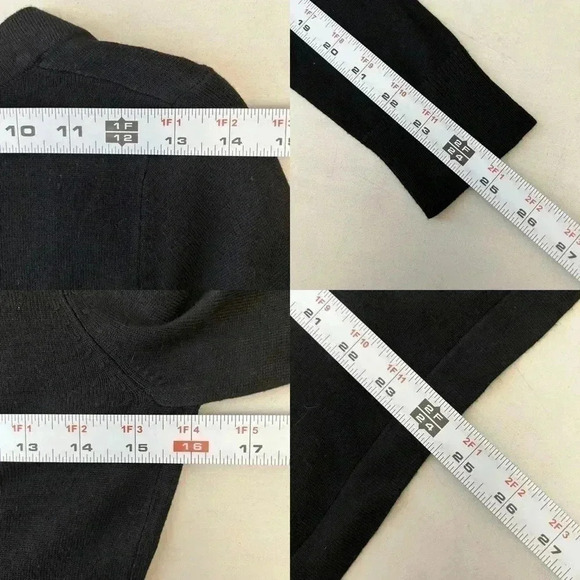 Ricki’s Wrap Front Sweater Deep V Neckline Thin Knit Stretch Fit Black Size XS - Picture 10 of 15